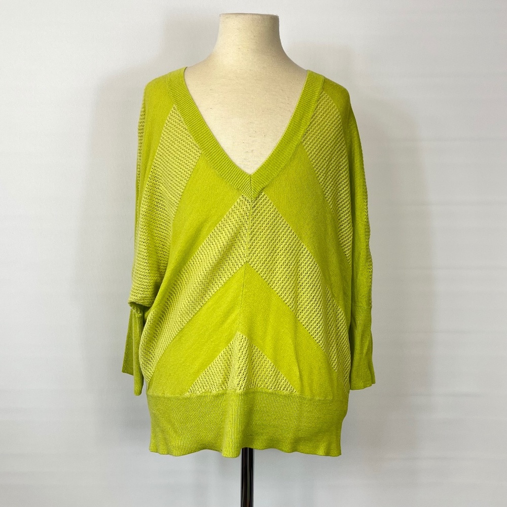 Mossimo Neon Green Top Blouse Shirt ((size Large))